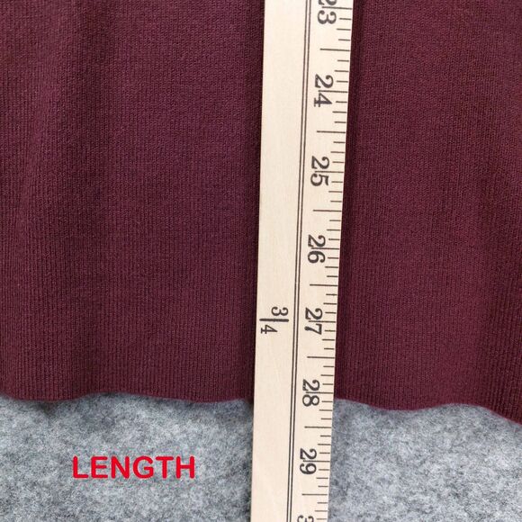 Belldini Plus 3X Top Burgundy Mock Neck Sweater Lace Chiffon Pleated Romantic - Picture 4 of 8